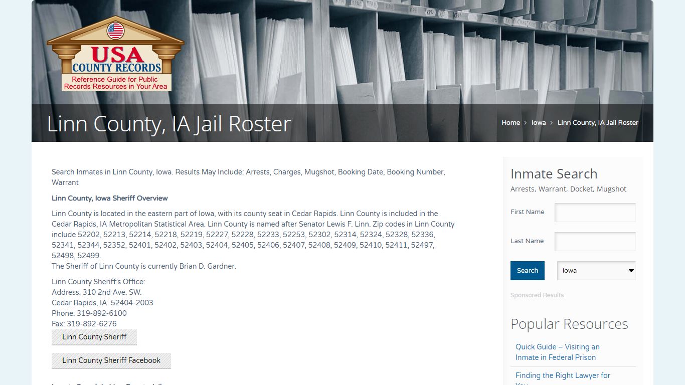 Linn County, IA Jail Roster | Name Search